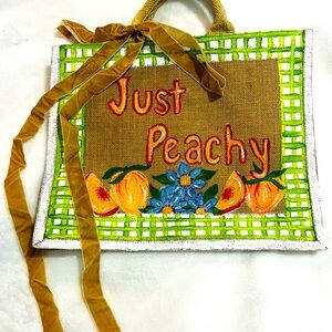 🍑Just Peachy Tote Bag with Velvet Ribbon